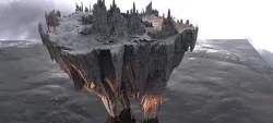 Floating Mountain castle cluster 3D model