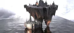 Floating Mountain forts 3 islands 3D model
