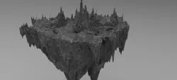 Floating Mountain sci-fi 3D model