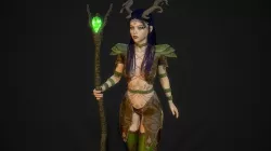 Forest Druid Girl - Game Ready Low-poly 3D model