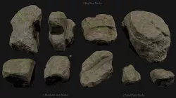 Forest Rocks Set Low-poly 3D model