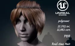 Game Female Hair Style Woman 4 Low-poly 3D model