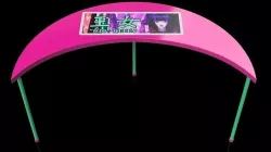 Gaming Table Crescent Moon Style Low-poly 3D model