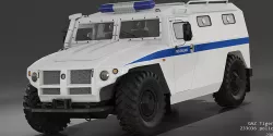 GAZ Tiger 233036  police 2005 3D model