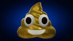 Golden Poop emoji 3D model
