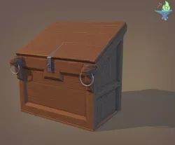 Gothic Desk Chest Low-poly 3D model