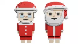 Grandma and Grandpa Santa Claus in Voxels 3D model
