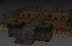 Graveyard  - Game Ready Low-poly 3D model