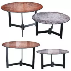 Halmar TWINS set of 2 coffee tables gray - brown 3D model