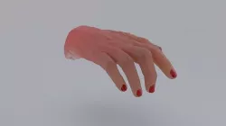 Hand with nail polish 3D Low-poly 3D model