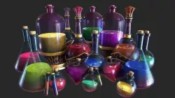 Health Potion Bottle Set  Low-poly 3D model