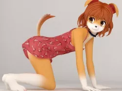 Inuko anime creature pose 02 3D model