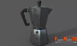 Italian Coffee Maker Low-poly 3D model