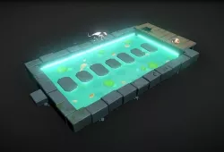 Japanese Pond Low-poly 3D model