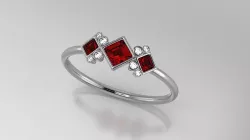 Jewelry ring princess diamond printable R19 3D model