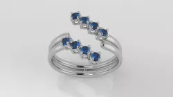 Jewelry twin crossed ring printable R71 3D model