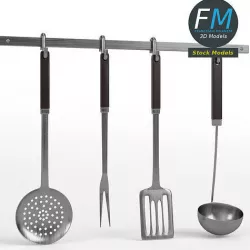 Kitchen tools utensil rack 3D model