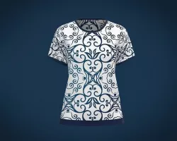 Ladies Blue print Tops 3D model