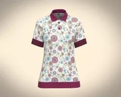 Ladies Print Polo Shirt 3D model