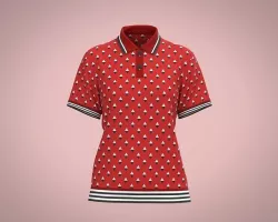 Ladies Red Print Polo 3D model