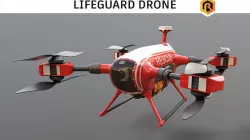 Lifeguard Drone Low-poly 3D model