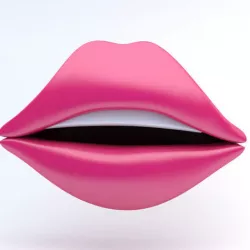 lips emoji icon Low-poly 3D model
