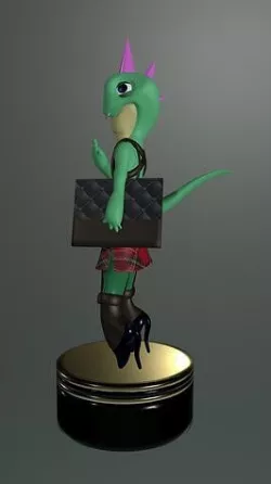 Lizard punk rock  3D model