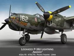 Lockheed P-38 Lightning - Skidoo 3D model