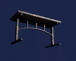 Loft PBR table Low-poly 3D model