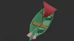 Low-poly 3d boat Low-poly 3D model