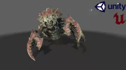 Low poly Model of the character Mutant Crab Low-poly 3D model