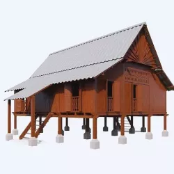 Malaysia Malay House tiang 12 3D model
