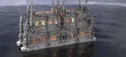 Mansion medieval with rough stone wall steps interior 3D model