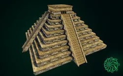Maya Pyramid - Ancient Temple - Baked Texture Low-poly 3D model