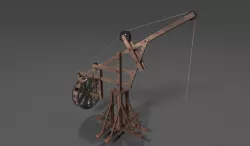 Medieval Crane Low-poly 3D model