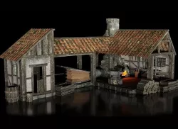 medieval forge Low-poly 3D model