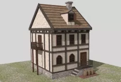 Medieval House Low Poly Low-poly 3D model