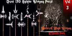 Medieval mega weapon kit bash pack series - Vol 3 - Pole Arms Low-poly 3D model
