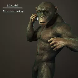 Musclemonkey Low-poly 3D model