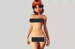 Naked Toon Girl Hentai Redhead - Fully Rigged 3D model