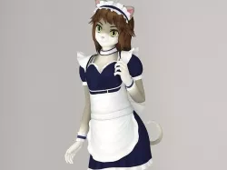 Nekomi anime creature pose 01 3D model