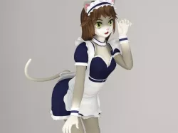 Nekomi anime creature pose 02 3D model
