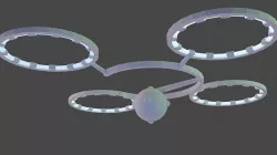 neon-powered drone low-pole game ready Low-poly 3D model