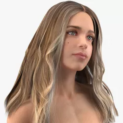 Nude Young Woman Standing Pose 3D model