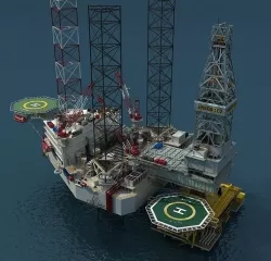 Offshore drilling platform offshore oil field cargo ship 3D model