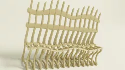 Parametric curve bench Low-poly 3D model