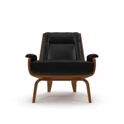 Paulo Bent Ply Leather Chair 3D model