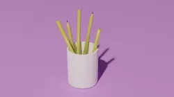 Pencil jar with pencils Low-poly 3D model