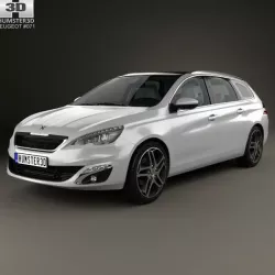 Peugeot 308 SW with HQ interior 2014 3D model
