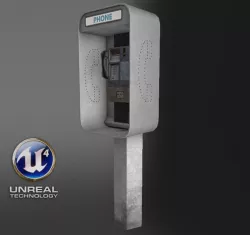 Phone Booth Low-poly 3D model